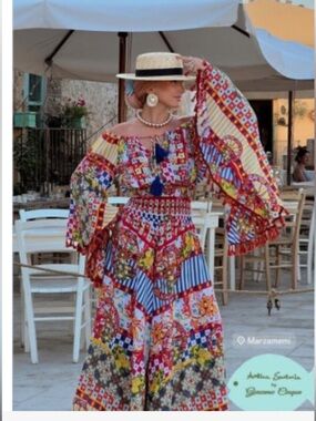 Antica Sartoria Colorful Off-Shoulder Romper Jumpsuit NWT O/S